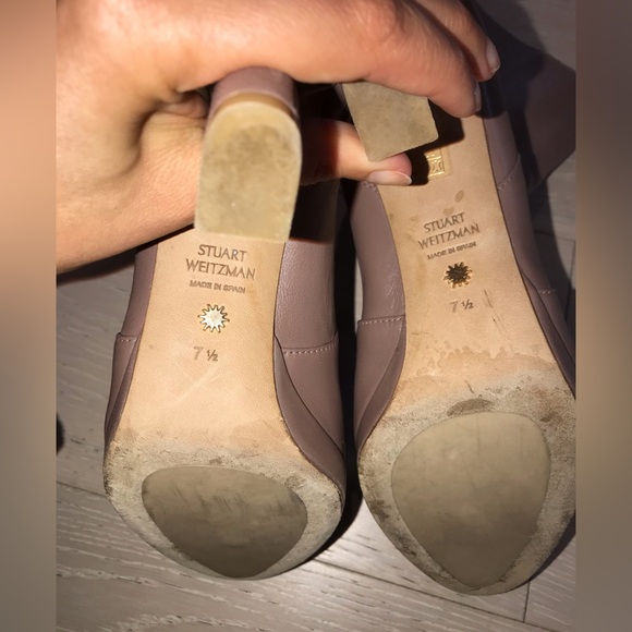 Stuart Weitzman Rosalind 90 leather ankle boots US 7.5 Taupe - Picture 7 of 11